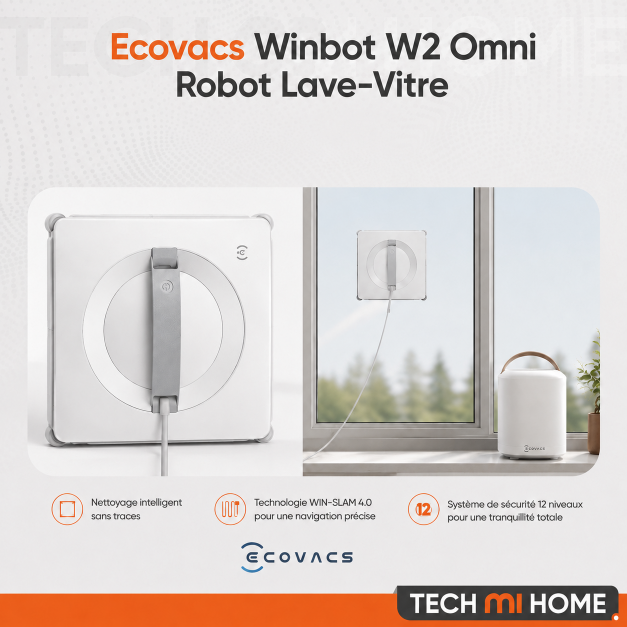 Robot lave vitres ecovacs W2