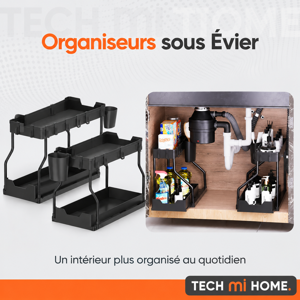 Pack deux organiseurs sous évier
