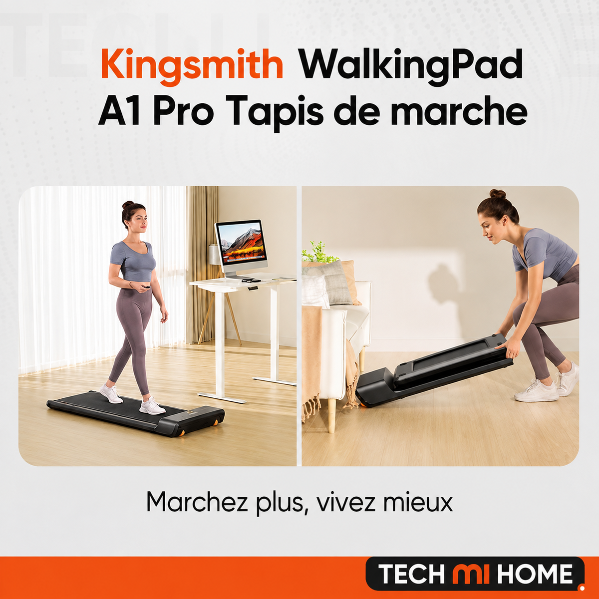 KingSmith WalkingPad A1 Pro — Tapis de marche pliable
