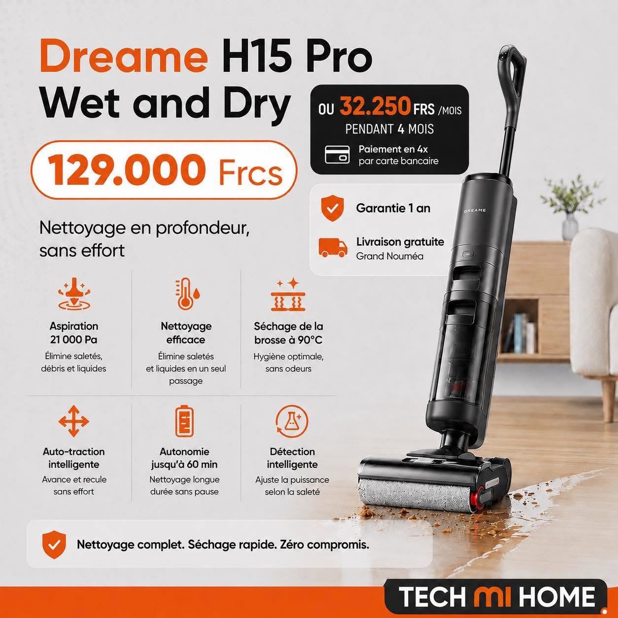 Dreame H15 Pro : prix et points forts — visuel Tech Mi Home NC